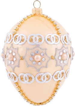White Bridal Egg Ornament