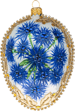Cornflower Crystal Egg Ornament