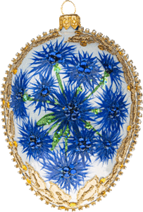 Cornflower Crystal Egg Ornament