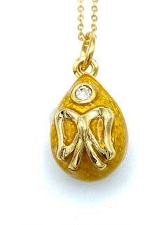 Yellow Bow Egg Necklace