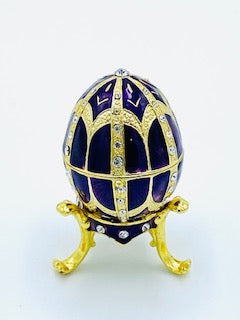 Purple Crystal Enameled Egg Gift Set