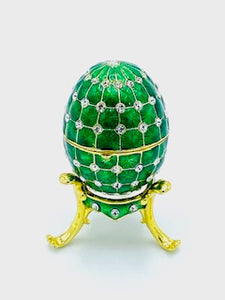 Green Crystal Enameled Egg Gift Set