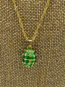 Green Crystal Enameled Egg Gift Set