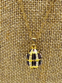 Purple Crystal Enameled Egg Gift Set