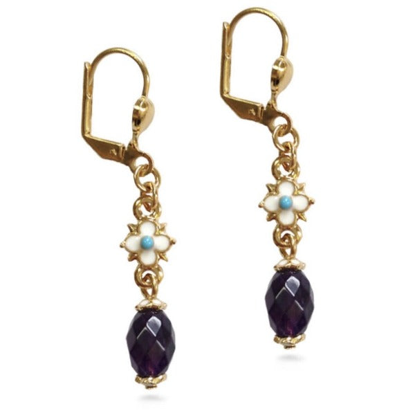 Elizabethan Amethyst Drop Earrings