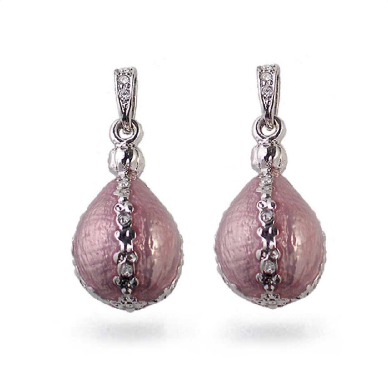 Pink Jeweled Egg Earrings