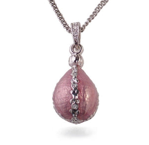 Pink Jeweled Egg Necklace